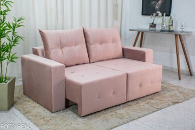 Sofá Retrátil Reclinável Lucco 1.80m Rose