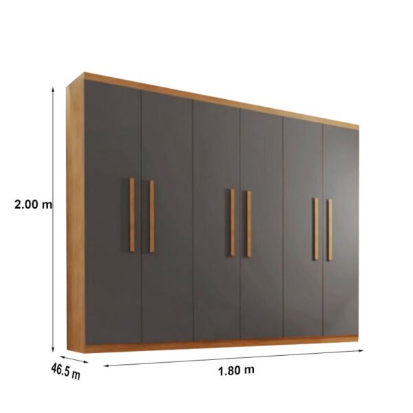 Guarda-roupa Espanha 6 Portas Larg. 1.80m Imbuia - Mobile Hause