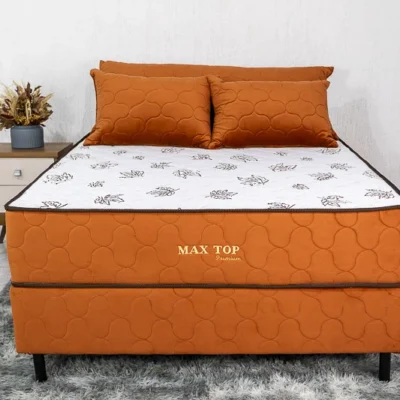 Box + Colchão Casal Ortopédico Max Top Premium Ferrugem 138×188×28 (2)