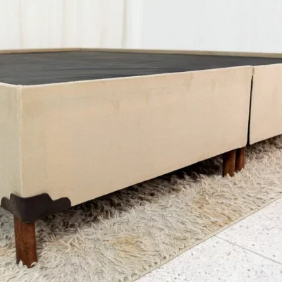Alternative view of Base Box Queen Bipartida Zeus Sued Capuccino 162X200X38