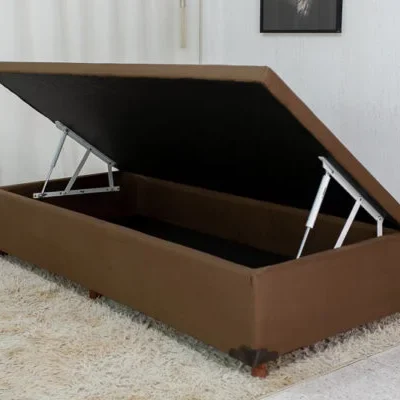 Alternative view of Base Box Baú Solteiro Prime 88x188x38 Sued Chocolate