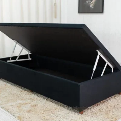 Alternative view of Base Box Baú Solteiro Prime 88x188x38 Sued Preto