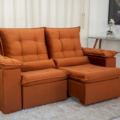 Sofá Retrátil Reclinável Greco 2.00m Terracota