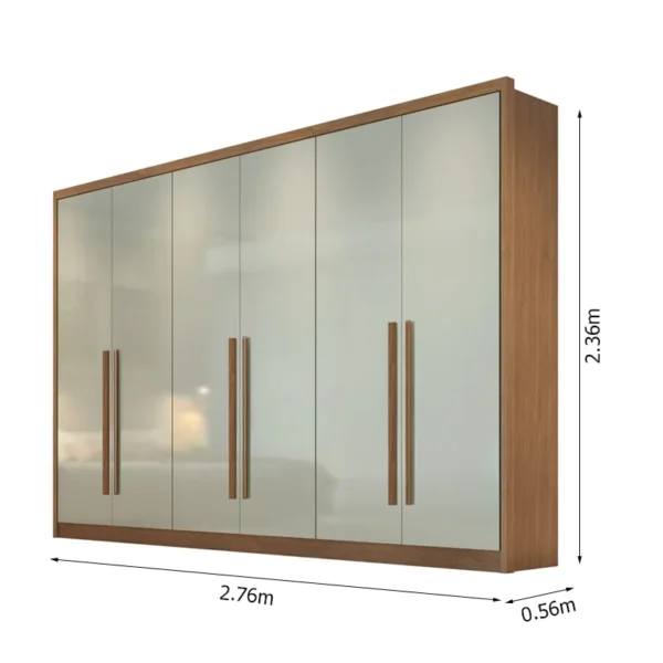 Guarda-Roupa Robust Plus Larg. 2.76m 6 Portas 6 Gavetas - Imagem 5