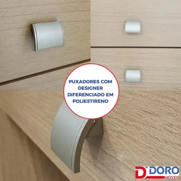 Guarda-Roupa Titanium Ripado Larg. 2.20m 2 Portas 6 Gavetas - Imagem 12