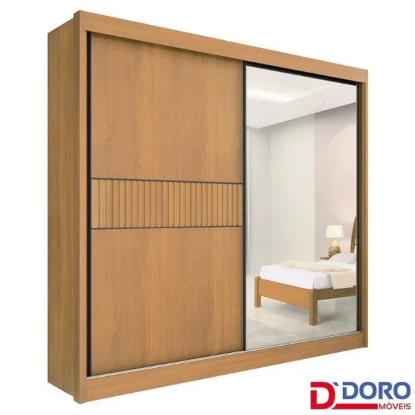 Guarda-Roupa Titanium Ripado Larg. 2.20m 2 Portas 6 Gavetas - Imagem 3