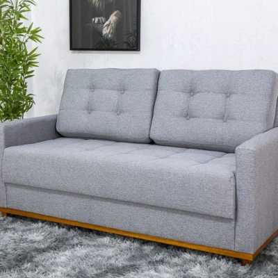 Sofá 3 lugares Living Europa 1.70m Linho Cinza A59