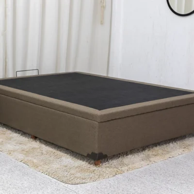 Alternative view of Base Box Baú Casal Prime Linho Marrom 138x188x43