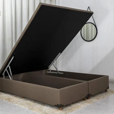 Base Box Baú Queen Prime 158x198x43 Linho Marrom
