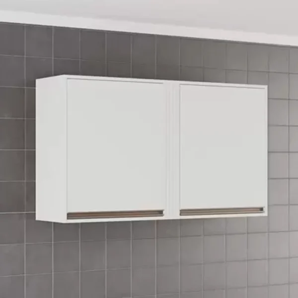 Armário Aéreo Cozinha Pérola 2 Portas Larg. 1.20m Branco