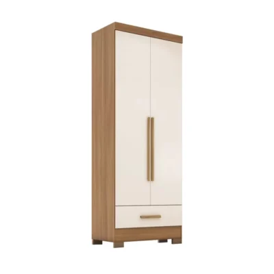 Roupeiro Solteiro Smart Plus 2 Portas 1 Gaveta Larg. 0.85m (GR2123) Cinamomo-Off