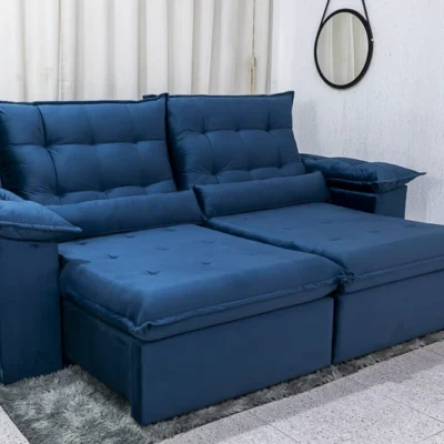 Sofá Retrátil Reclinável SV 2.00m Azul 1