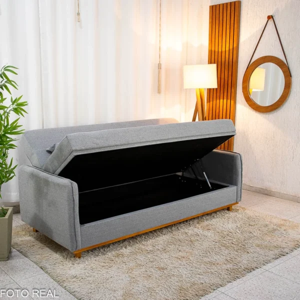 Sofá Cama Leblon larg. 2.05m Linho - Imagem 2