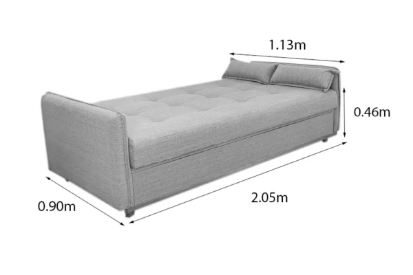 Sofá Cama Leblon larg. 2.05m Linho - Laterais Braços em korino - Imagem 9