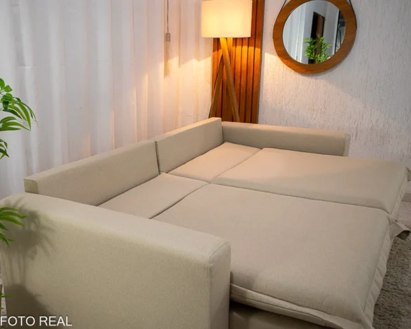 Sofá Retrátil e Cama Itália 2.10m Linho - Sem Caixa - Imagem 5