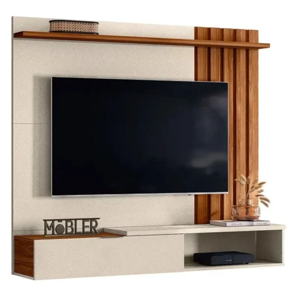 Home Suspenso Vegas Larg. 1.60m C/Detalhe Ripado Para TV até 65" - Imagem 2