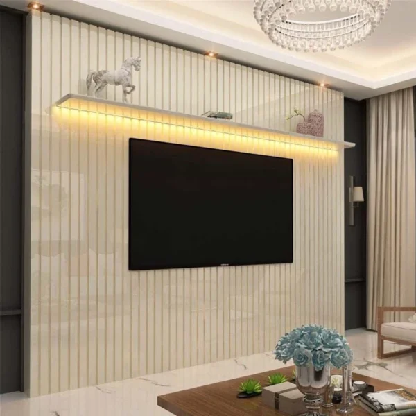 Painel Nobre Larg. 2.30m Ripado C/Led Para TV até 85" - Imagem 2