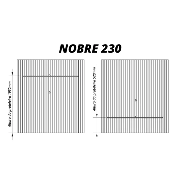 Painel Nobre Larg. 2.30m Ripado C/Led Para TV até 85" - Imagem 4