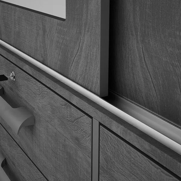 Guarda-Roupa Meridian Plus Larg. 2.00m 3 Portas 9 Gavetas C/ 1 Espelho - Imagem 5