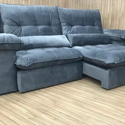 Sofá Retrátil Reclinável Amsterdã 2.50m Cinza