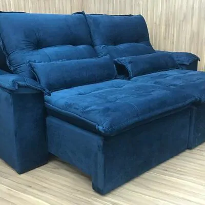 Sofá Retrátil Reclinável Canada 1.80m Azul