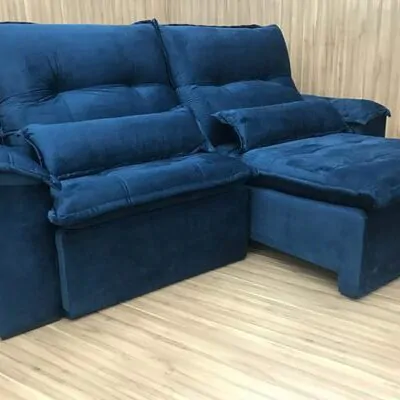 Sofá Retrátil Reclinável Canadá 2.50m Azul