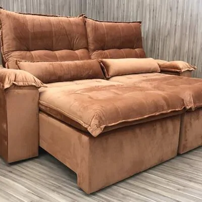 Sofá Retrátil Reclinável Canadá Terracota