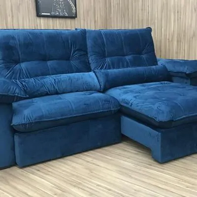 Sofá Retrátil Reclinável Amsterdã 2.30m Azul