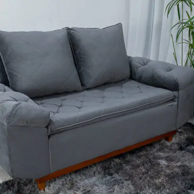 Sofá de 3 Lugares Bruxelas 2.00m Cinza