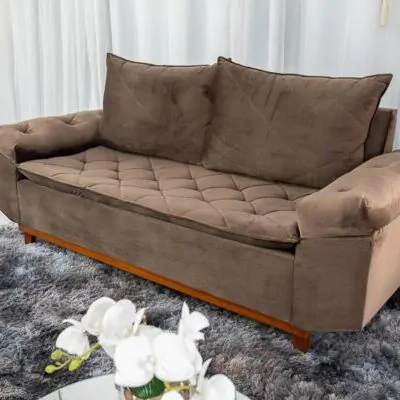 Sofá de 3 Lugares Bruxelas 2.00m Marrom