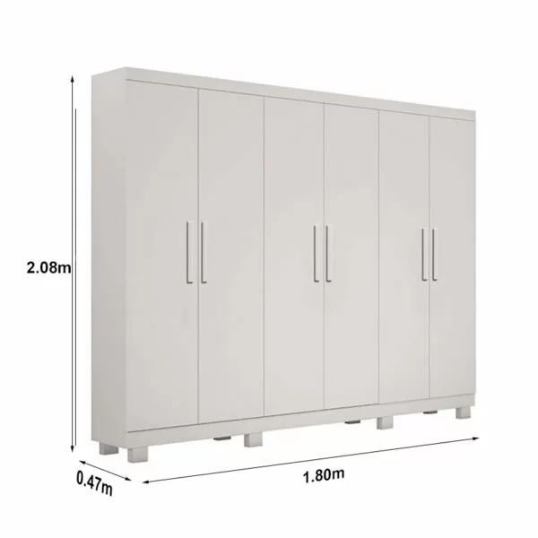 Guarda-roupa Espanha 6 Portas Larg. 1.80m Imbuia - Mobile Hause