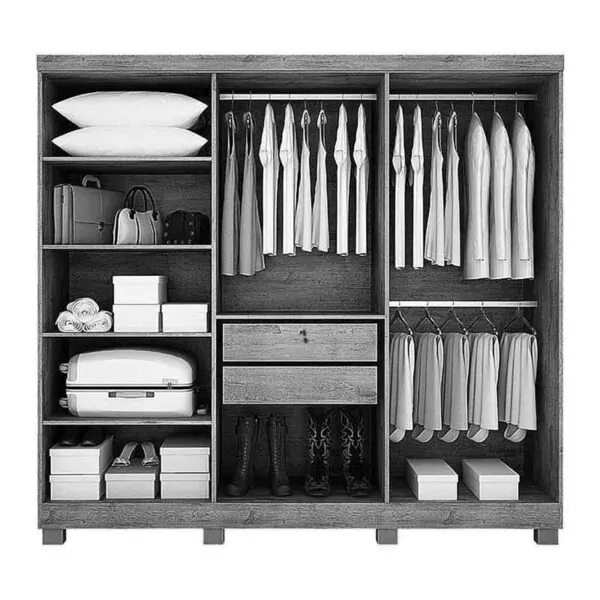 Guarda-Roupa Sergipe Larg. 1.80m 6 Portas 2 Gavetas - Imagem 4