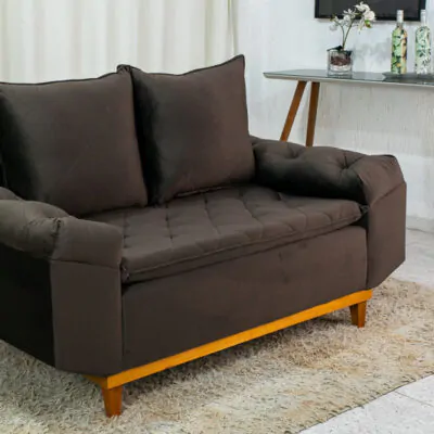 Sofá 2 Lugares Bruxelas 1.60m Marrom