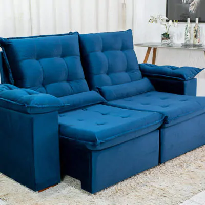 Sofá Retrátil Reclinável Greco 2.00m Azul