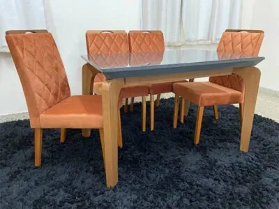 Conjunto Mesa Dobrável + 4 Cadeiras Butterfly Azul Petróleo - Belle House  Mobília