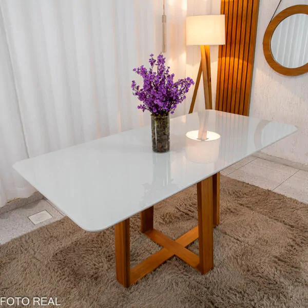 Mesa de Jantar Pedro Mel Tampo Off 160×80 6 Cadeiras Lisboa Assento Veludo - Imagem 21