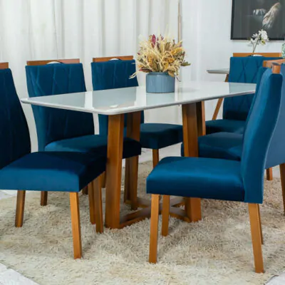 Mesa-Pedro-Mel-Tampo-Off-160×80-6-Cadeiras-Lisboa-Assento-Veludo-Azul-503-Art-Assento-Madeira-Macica-2