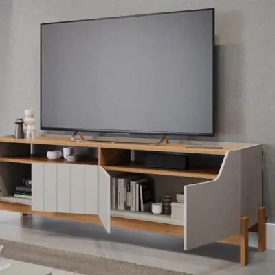 Alternative view of Rack Bancada Moema Para TV até 70 Polegadas 100% MDF Off/Nature