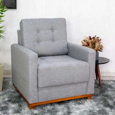 Poltrona Decorativa Living Europa Linho Cinza (1)