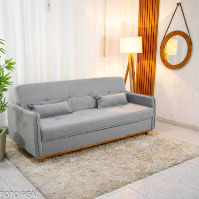 Sofá Cama Leblon larg. 2.05m Linho Cinza (1)