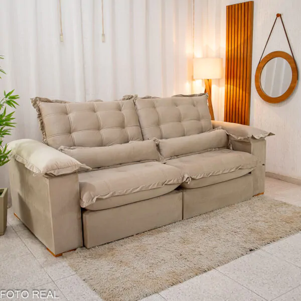 Sofá Retrátil Reclinável Noronha 2.50m Veludo - Imagem 3