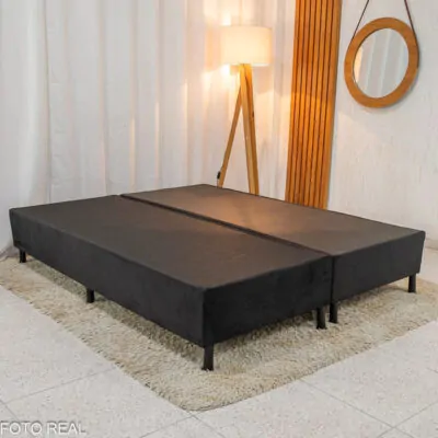 Box Queen Nosso Sonho Sued 158x198x37 Sued Preto (1)
