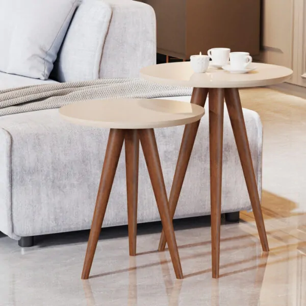 Conjunto Mesa de Apoio 8003 Luxo Tampo 45cm