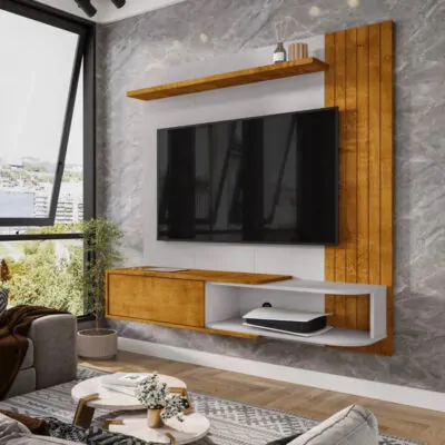 Painel Paraty Larg. 1.37m C/Detalhe Frisado Para TV até 55"