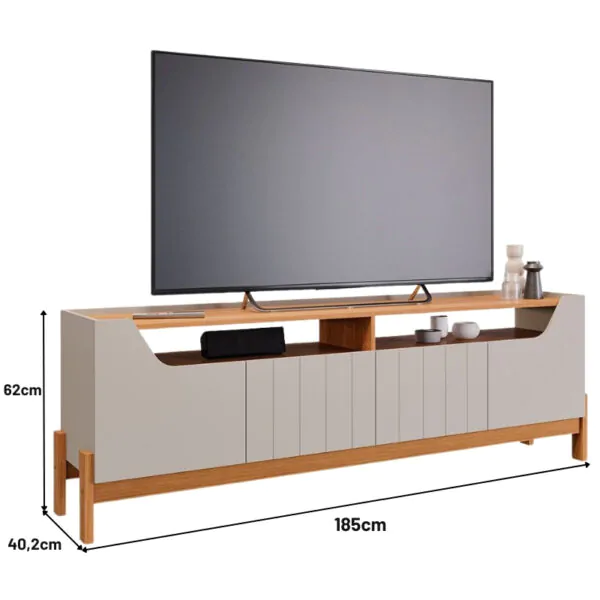 Rack Bancada Moema Larg. 1.85m Para TV até 70" - Imagem 5