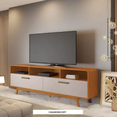Rack Bancada Cristal Larg. 2.00m Para TV até 70 (1)