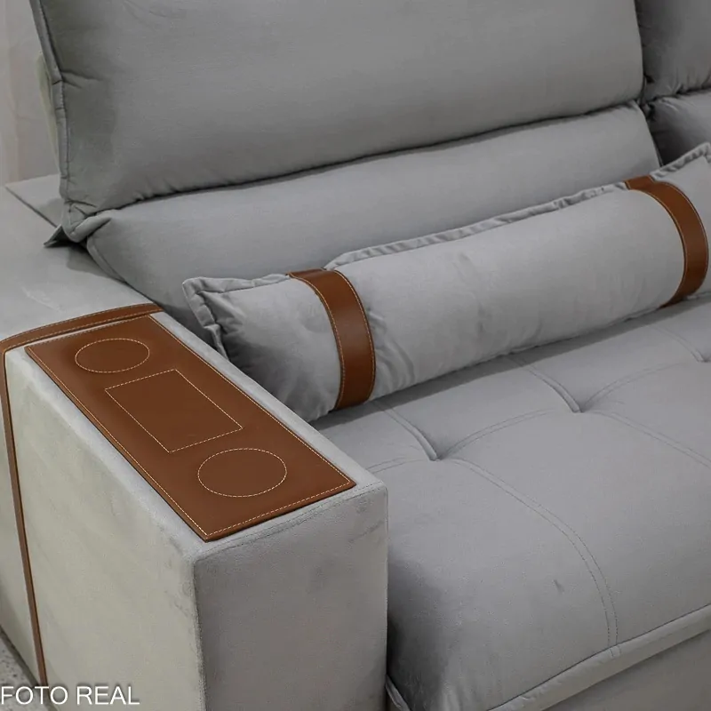 Sofá Retrátil Reclinável Siena 2.50m Veludo - Imagem 6