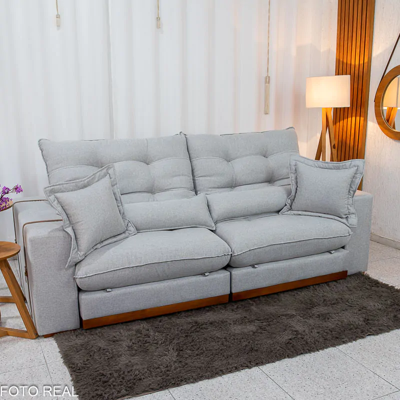 Sofá Retrátil Reclinável Toron 2.50m Linho - Imagem 3
