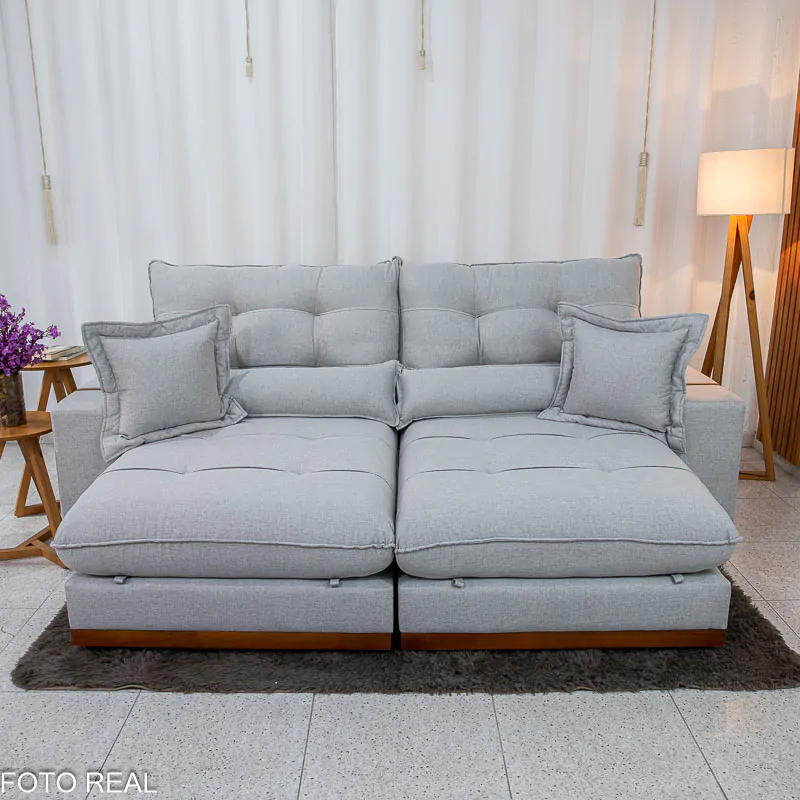 Sofá Retrátil Reclinável Toron 2.50m Linho - Imagem 4