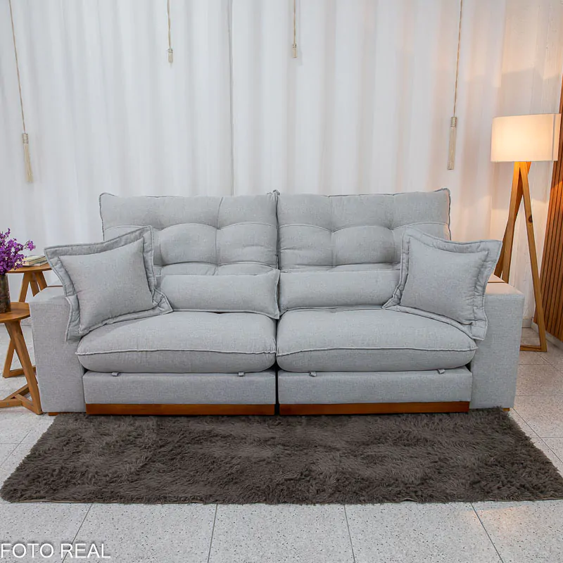 Sofá Retrátil Reclinável Toron 2.50m Linho - Imagem 5